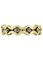 Yellow Gold Diamond Unique Mens Wedding Band | 0.18 Carats | High Polish Finish (Bruce)