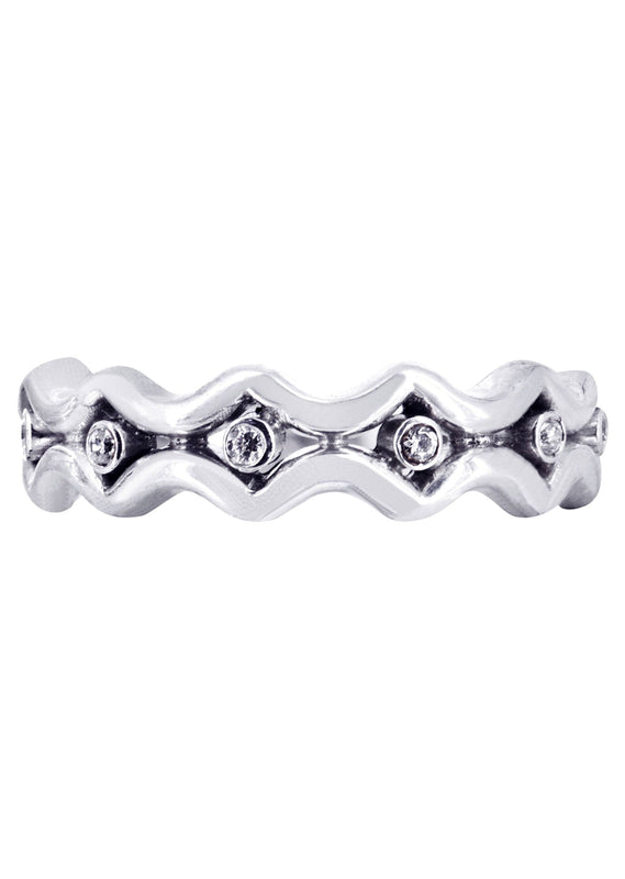 Diamond Unique Mens Wedding Band | 0.18 Carats | High Polish Finish (Bruce)