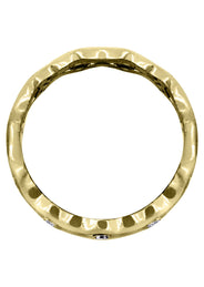Yellow Gold Diamond Unique Mens Wedding Band | 0.18 Carats | High Polish Finish (Bruce)