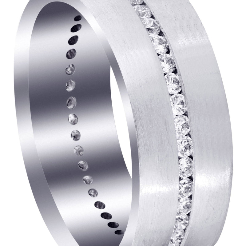 Diamond Mens Wedding Band | 1.41 Carats | Satin Finish (Russell)