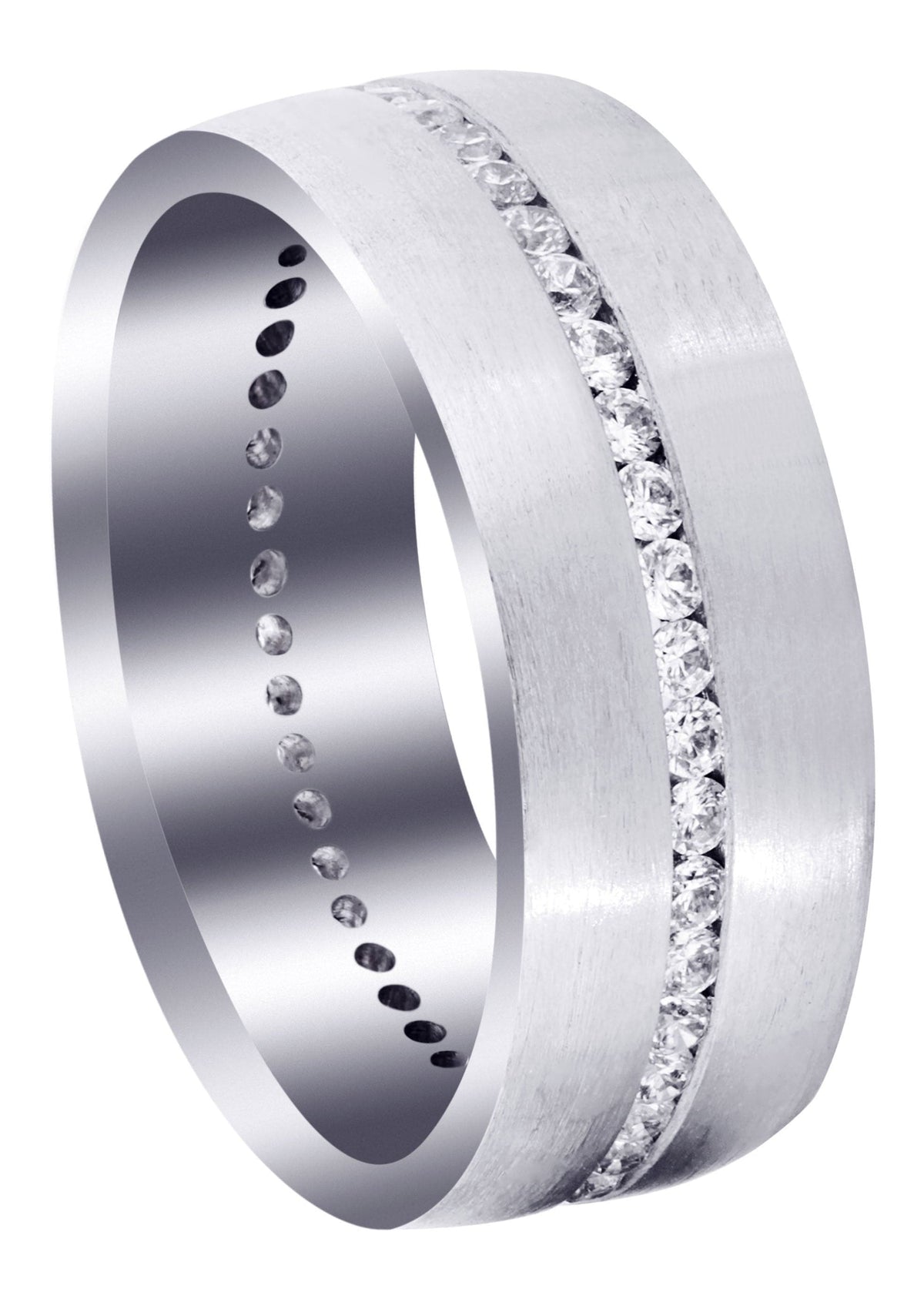 Diamond Mens Wedding Band | 1.41 Carats | Satin Finish (Russell)