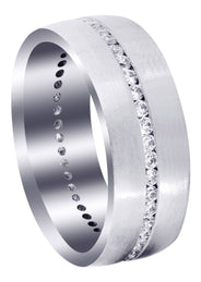 Diamond Mens Wedding Band | 1.41 Carats | Satin Finish (Russell)