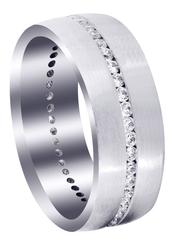Diamond Mens Wedding Band | 1.41 Carats | Satin Finish (Russell)