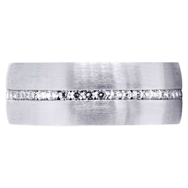 Diamond Mens Wedding Band | 1.41 Carats | Satin Finish (Russell)