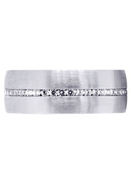 Diamond Mens Wedding Band | 1.41 Carats | Satin Finish (Russell)