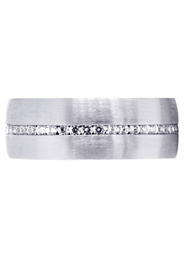 Diamond Mens Wedding Band | 1.41 Carats | Satin Finish (Russell)