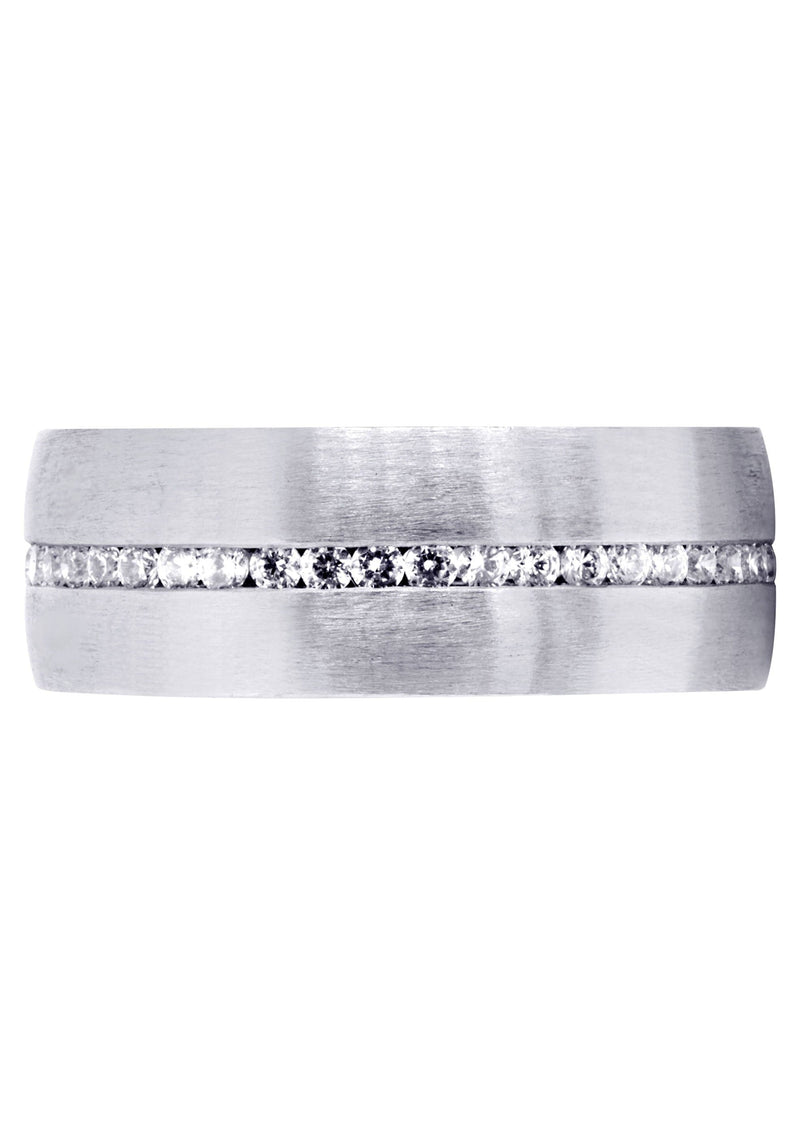 Diamond Mens Wedding Band | 1.41 Carats | Satin Finish (Russell)