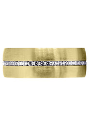 Yellow Gold Diamond Mens Wedding Band | 1.41 Carats | Satin Finish (Russell)