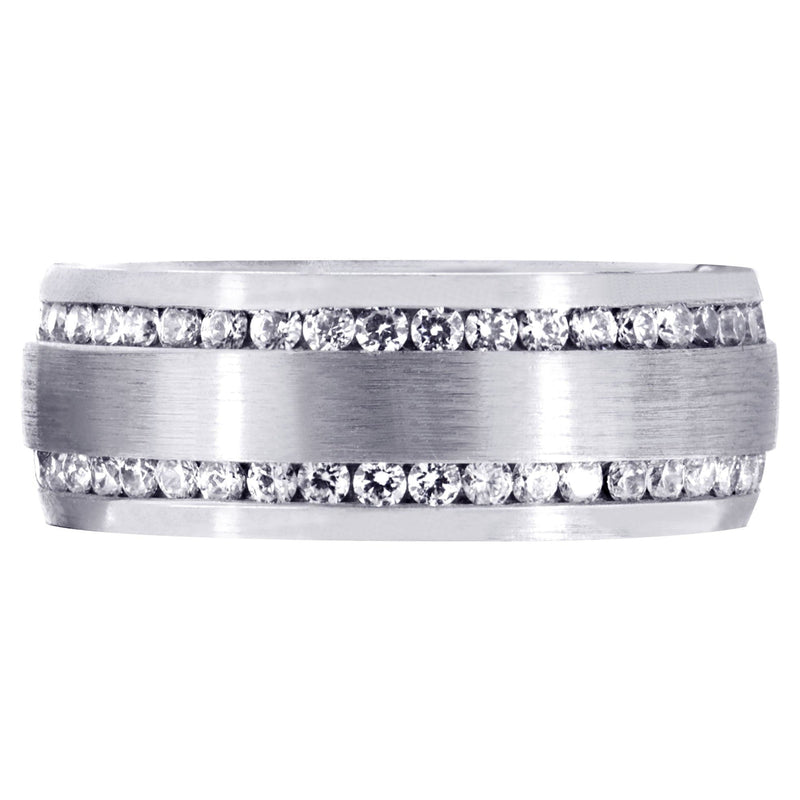 Diamond Mens Wedding Band | 1.68 Carats | Satin Finish (Ari)