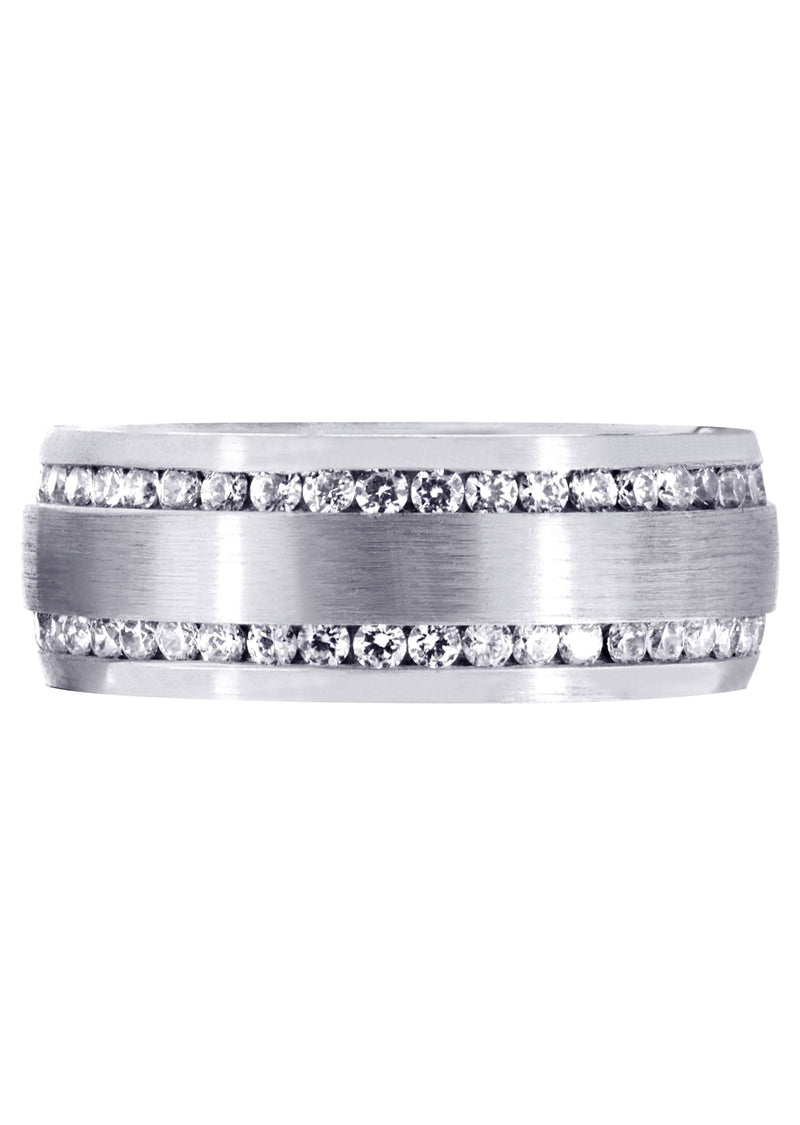 Diamond Mens Wedding Band | 1.68 Carats | Satin Finish (Ari)