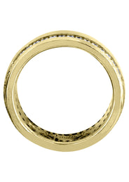 Yellow Gold Diamond Mens Wedding Band | 1.68 Carats | Satin Finish (Ari)