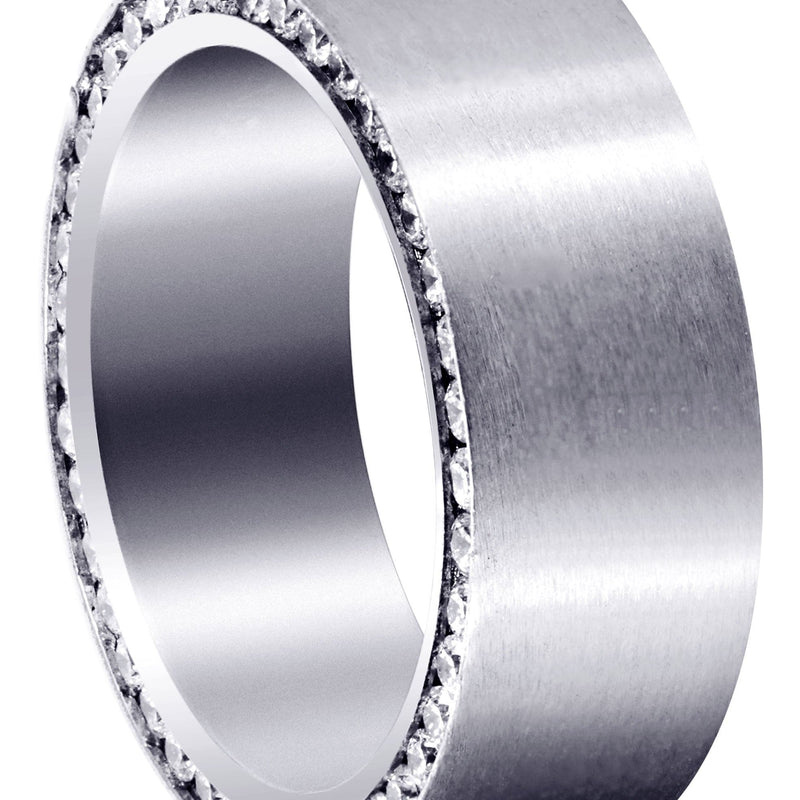 Diamond Mens Wedding Band | 1.88 Carats | Satin Finish (Eli)