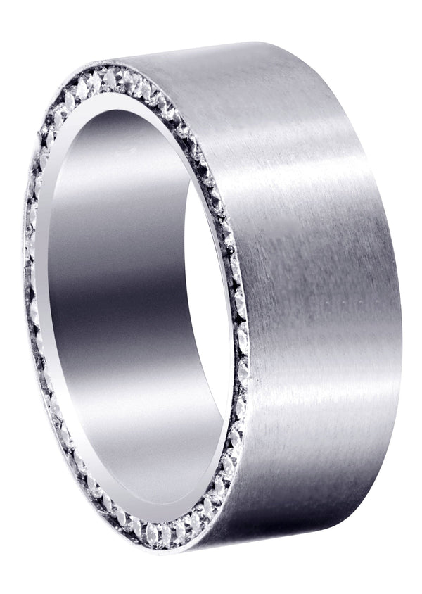 Diamond Mens Wedding Band | 1.88 Carats | Satin Finish (Eli)
