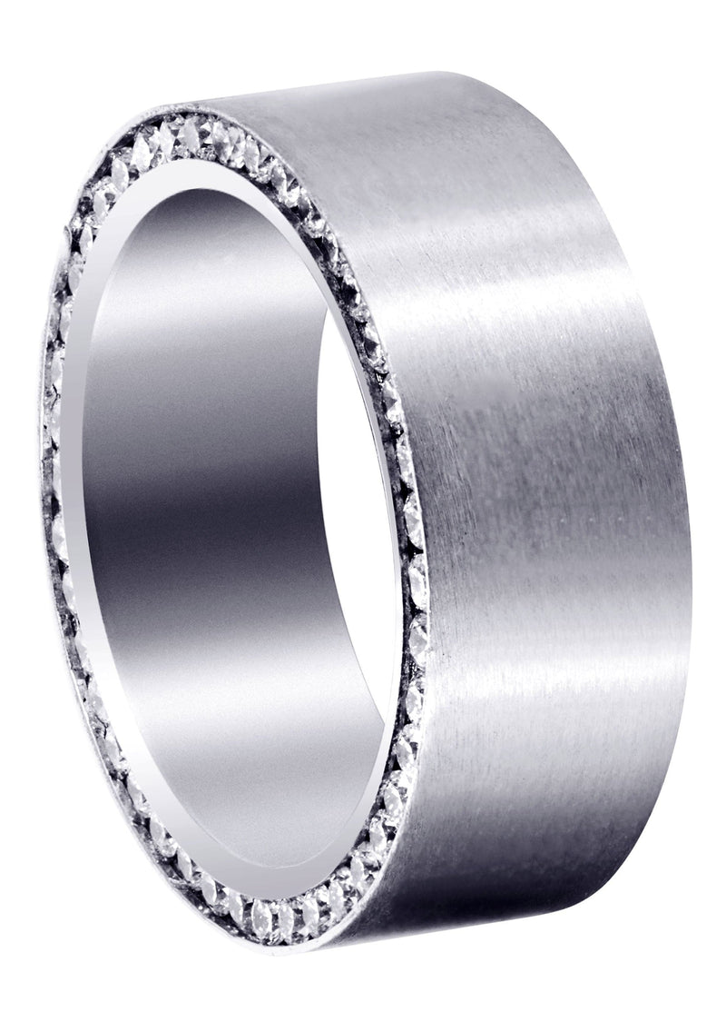 Diamond Mens Wedding Band | 1.88 Carats | Satin Finish (Eli)