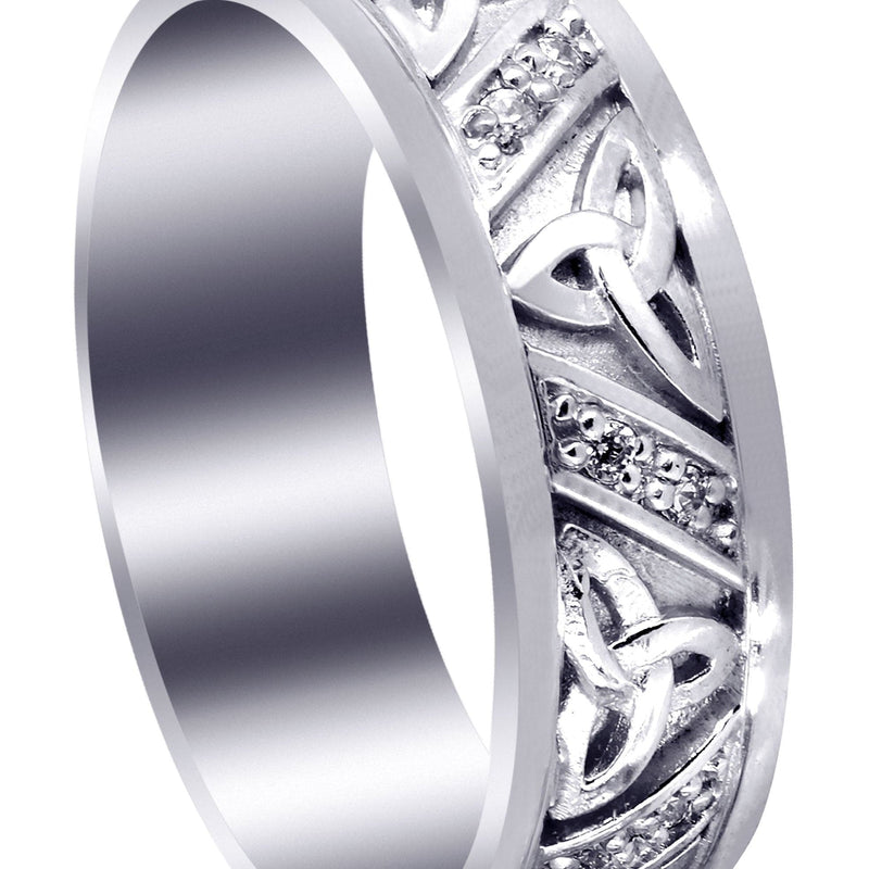 Diamond Mens Wedding Band | 0.16 Carats | Sand Blast / High Polish Finish (Warren)
