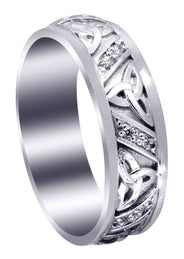 Diamond Mens Wedding Band | 0.16 Carats | Sand Blast / High Polish Finish (Warren)