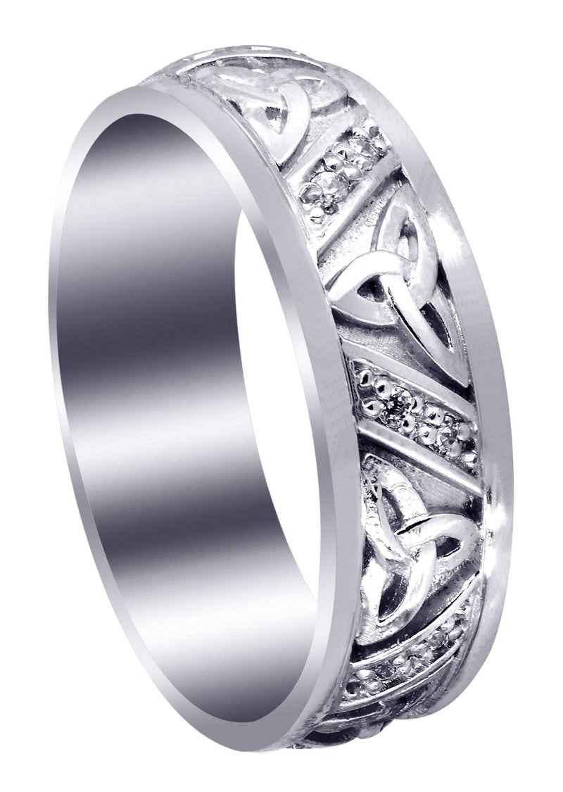 Diamond Mens Wedding Band | 0.16 Carats | Sand Blast / High Polish Finish (Warren)