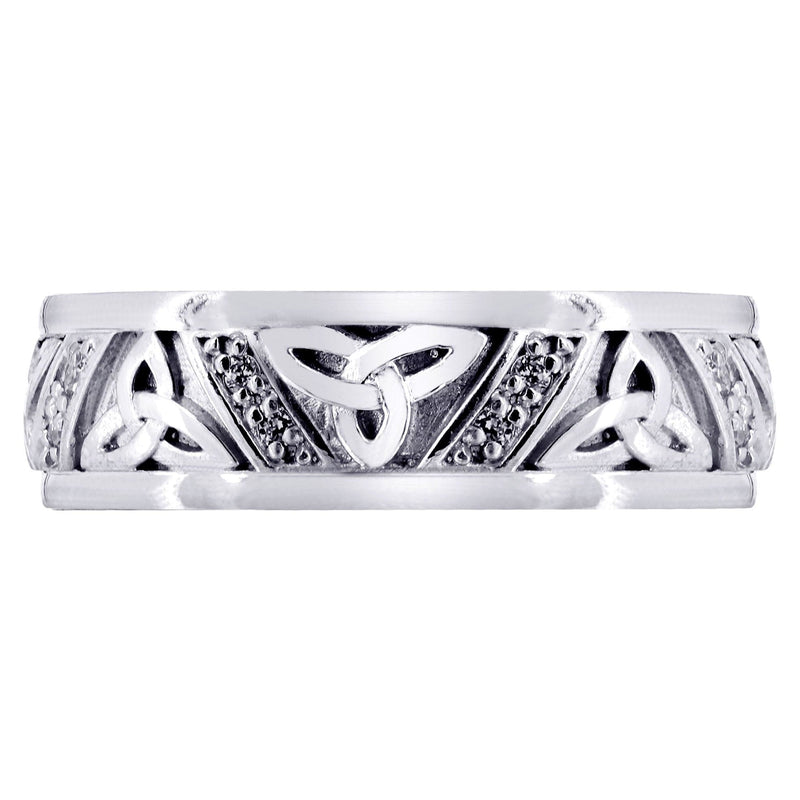 Diamond Mens Wedding Band | 0.16 Carats | Sand Blast / High Polish Finish (Warren)