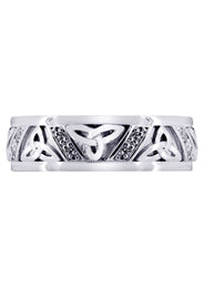 Diamond Mens Wedding Band | 0.16 Carats | Sand Blast / High Polish Finish (Warren)