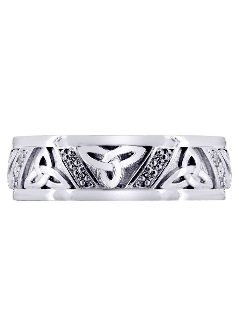 Diamond Mens Wedding Band | 0.16 Carats | Sand Blast / High Polish Finish (Warren)