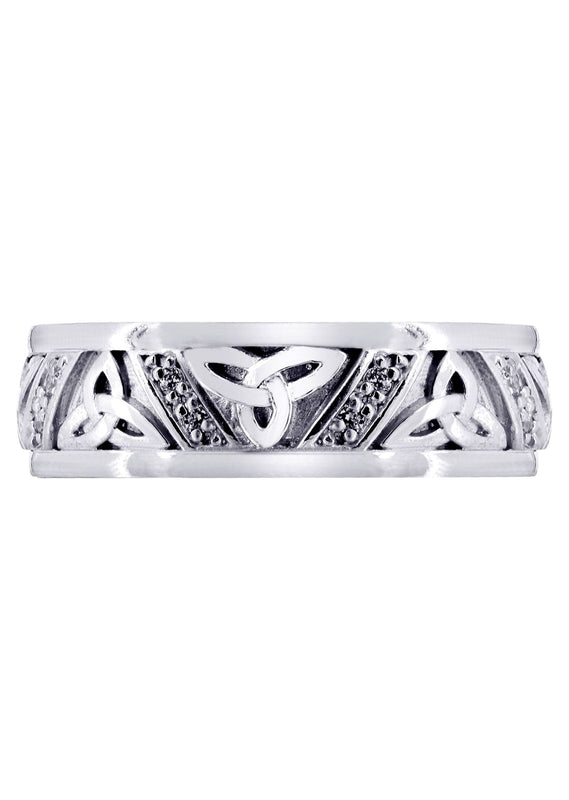 Diamond Mens Wedding Band | 0.16 Carats | Sand Blast / High Polish Finish (Warren)