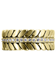 Yellow Gold Diamond Mens Wedding Band | 0.6 Carats | High Polish Finish (Drake)