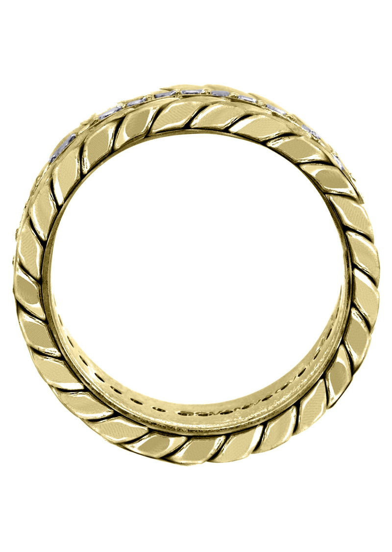 Yellow Gold Diamond Mens Wedding Band | 0.6 Carats | High Polish Finish (Drake)