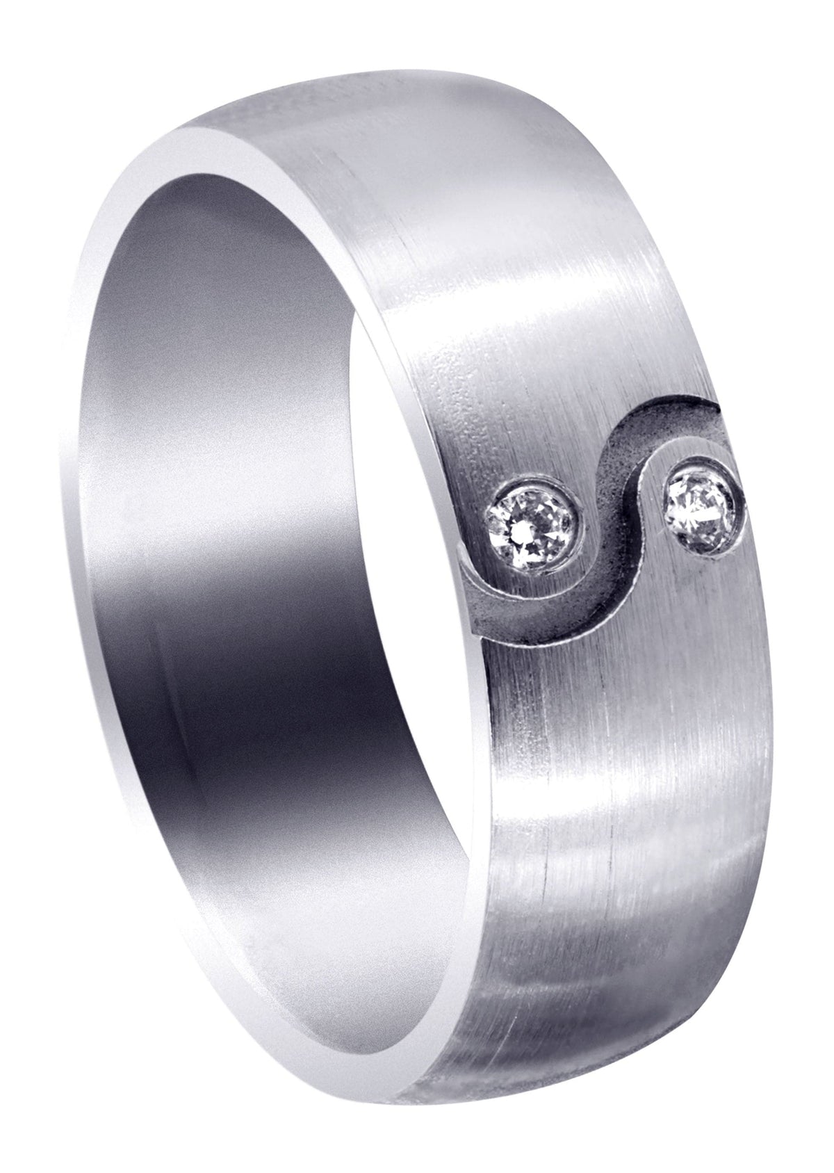 Diamond Mens Wedding Band | 0.06 Carats | Satin Finish (Kellan)