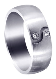Diamond Mens Wedding Band | 0.06 Carats | Satin Finish (Kellan)