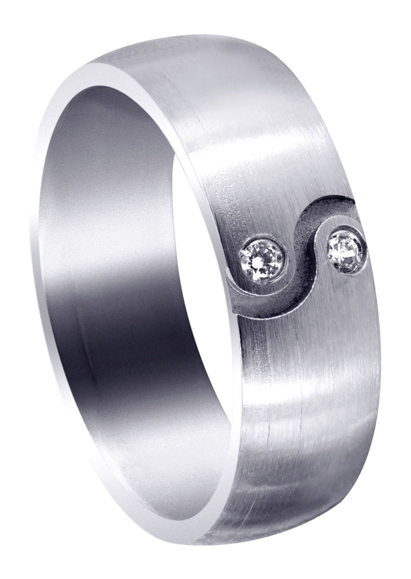 Diamond Mens Wedding Band | 0.06 Carats | Satin Finish (Kellan)