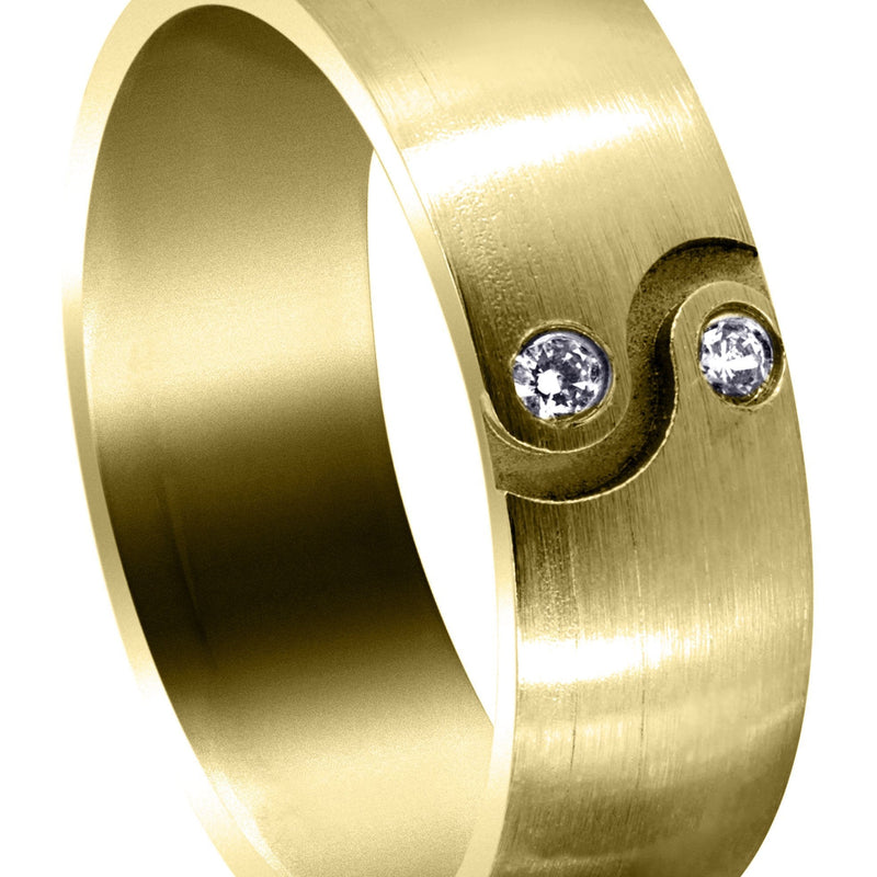 Yellow Gold Diamond Mens Wedding Band | 0.06 Carats | Satin Finish (Kellan)