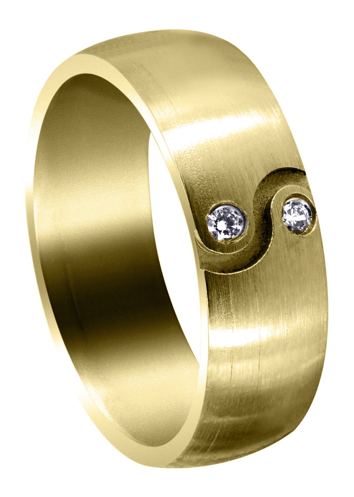 Yellow Gold Diamond Mens Wedding Band | 0.06 Carats | Satin Finish (Kellan)