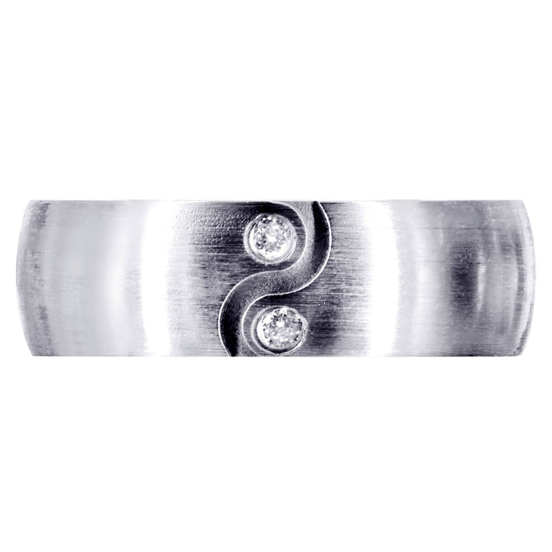 Diamond Mens Wedding Band | 0.06 Carats | Satin Finish (Kellan)