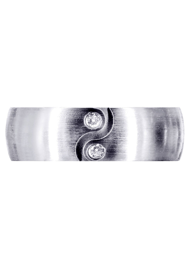 Diamond Mens Wedding Band | 0.06 Carats | Satin Finish (Kellan)