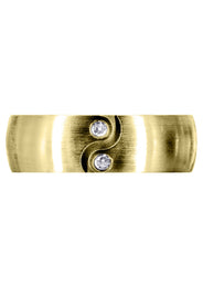 Yellow Gold Diamond Mens Wedding Band | 0.06 Carats | Satin Finish (Kellan)