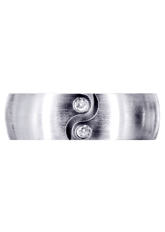 Diamond Mens Wedding Band | 0.06 Carats | Satin Finish (Kellan)