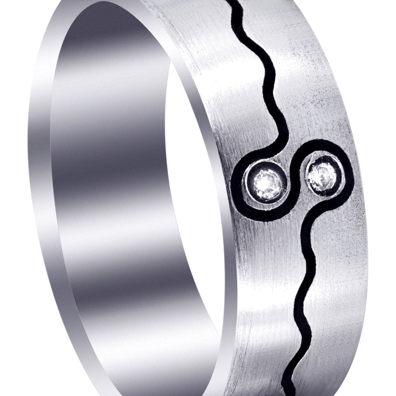 Diamond Mens Wedding Band | 0.04 Carats | Satin Finish (Esteban)