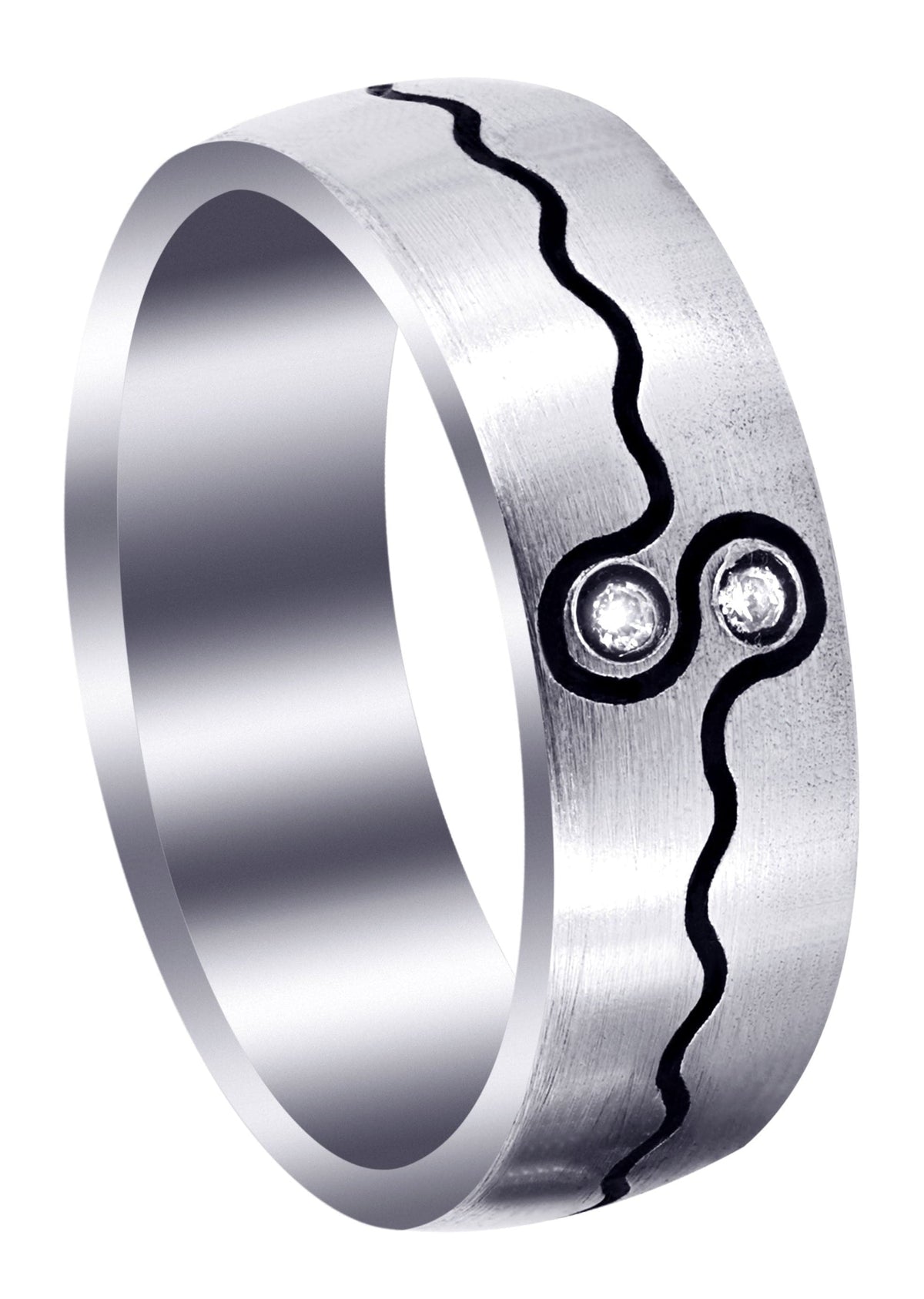 Diamond Mens Wedding Band | 0.04 Carats | Satin Finish (Esteban)