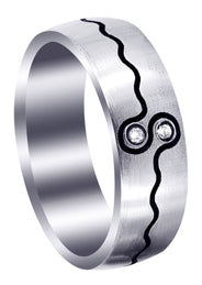 Diamond Mens Wedding Band | 0.04 Carats | Satin Finish (Esteban)