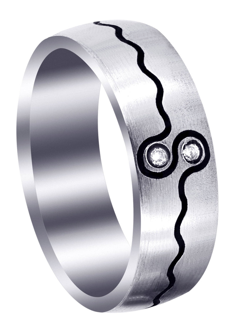 Diamond Mens Wedding Band | 0.04 Carats | Satin Finish (Esteban)