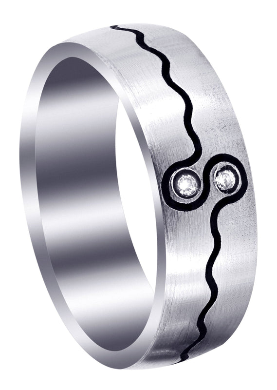 Diamond Mens Wedding Band | 0.04 Carats | Satin Finish (Esteban)