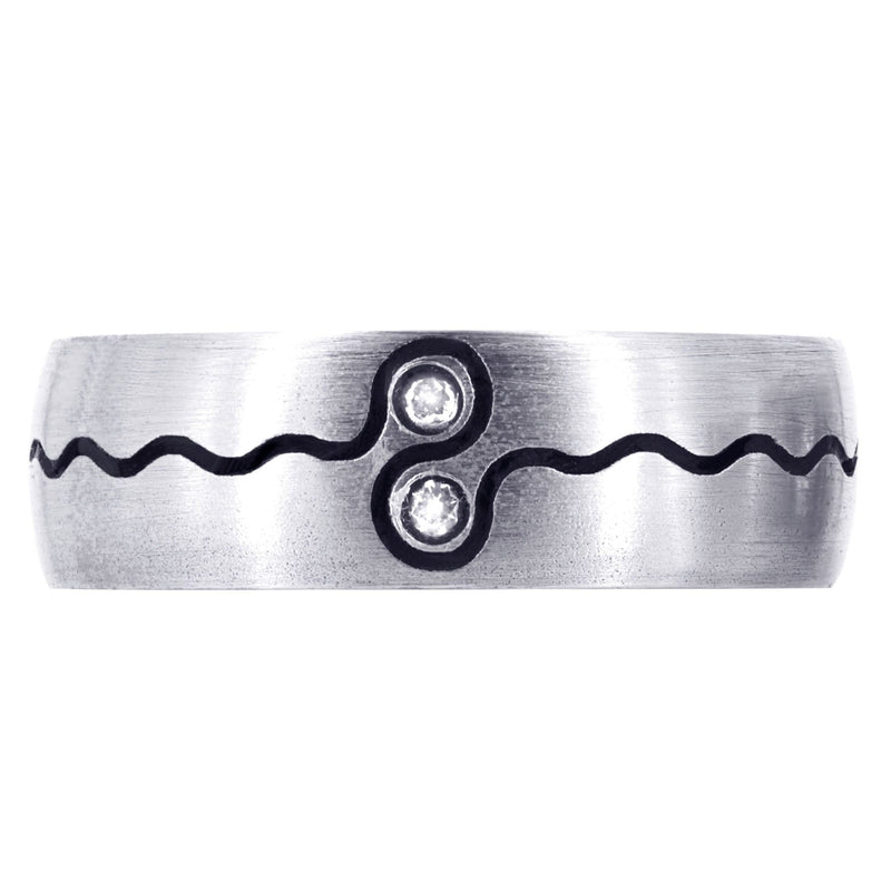Diamond Mens Wedding Band | 0.04 Carats | Satin Finish (Esteban)
