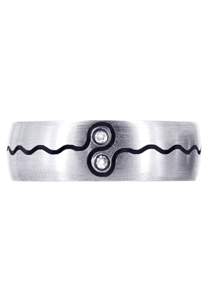 Diamond Mens Wedding Band | 0.04 Carats | Satin Finish (Esteban)