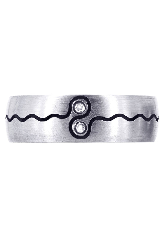 Diamond Mens Wedding Band | 0.04 Carats | Satin Finish (Esteban)