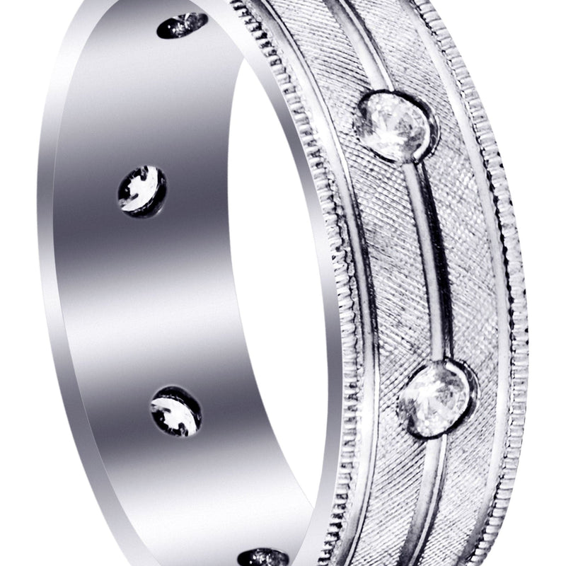 Diamond Mens Wedding Band | 0.56 Carats | Diamond Cut Finish (Jensen)