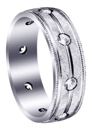 Diamond Mens Wedding Band | 0.56 Carats | Diamond Cut Finish (Jensen)