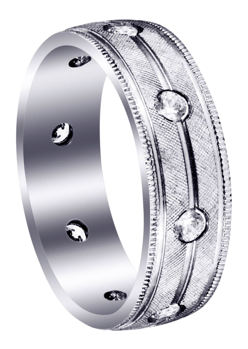 Diamond Mens Wedding Band | 0.56 Carats | Diamond Cut Finish (Jensen)