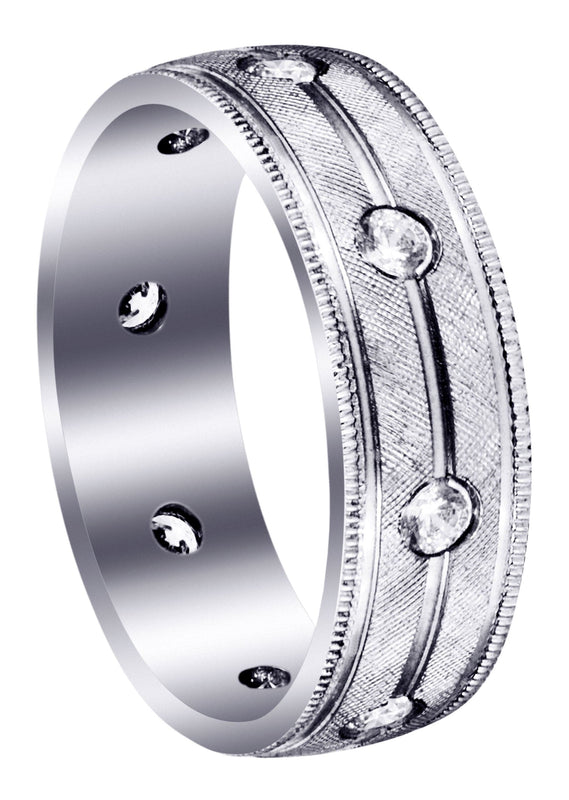 Diamond Mens Wedding Band | 0.56 Carats | Diamond Cut Finish (Jensen)