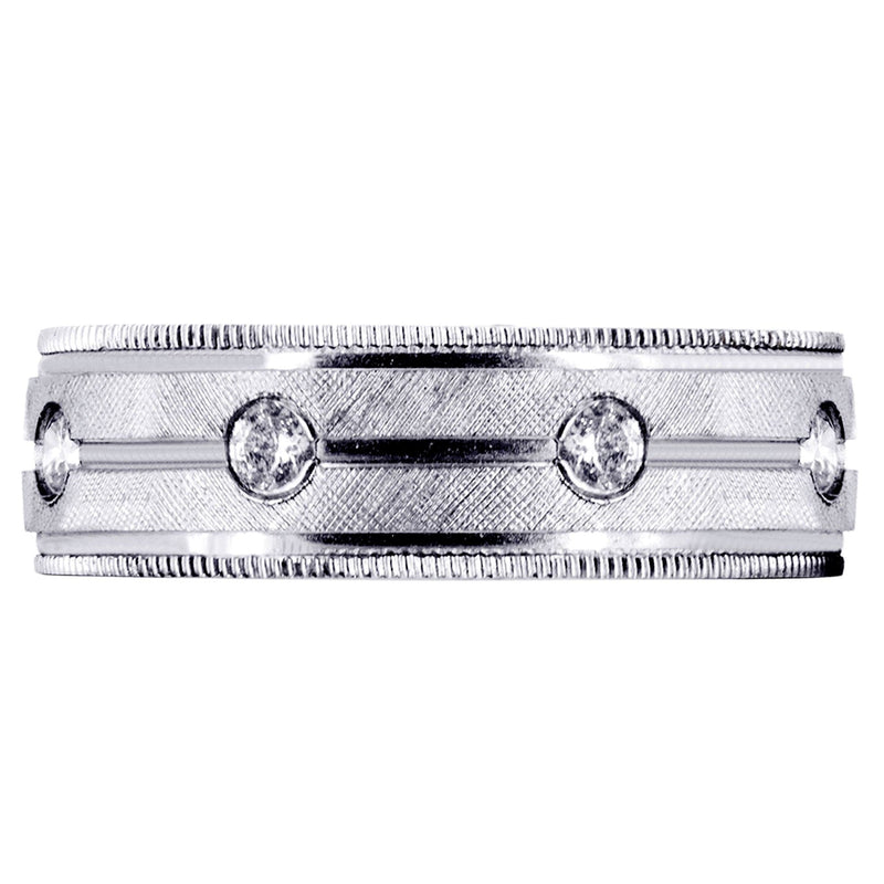 Diamond Mens Wedding Band | 0.56 Carats | Diamond Cut Finish (Jensen)