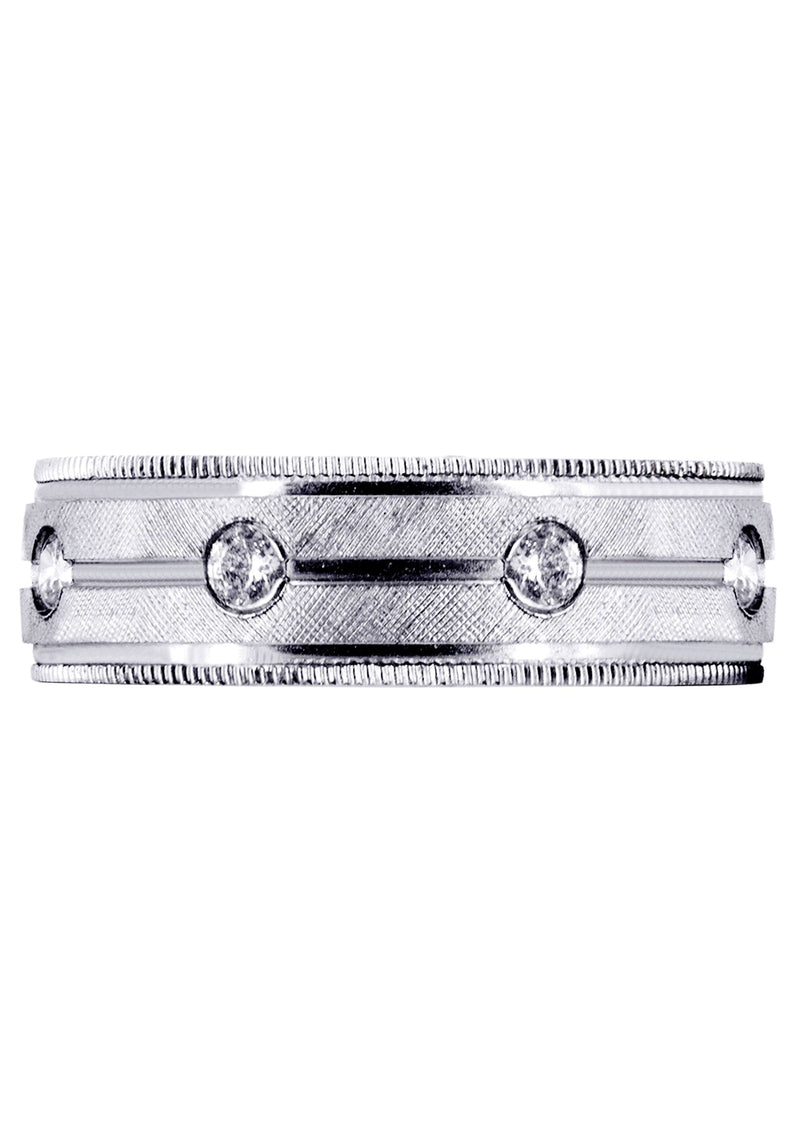 Diamond Mens Wedding Band | 0.56 Carats | Diamond Cut Finish (Jensen)